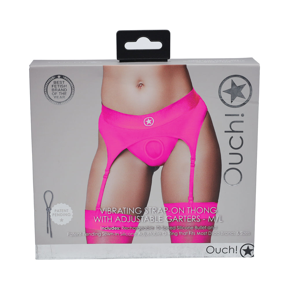 Ouch! Vibrating Strap-on Thong Pink M/L